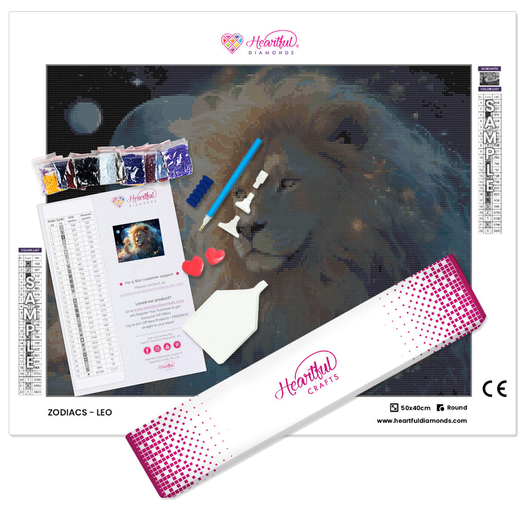 Zodiac - Leo Diamond Painting Kit-50x40cm (20x16 in)-Heartful Diamonds