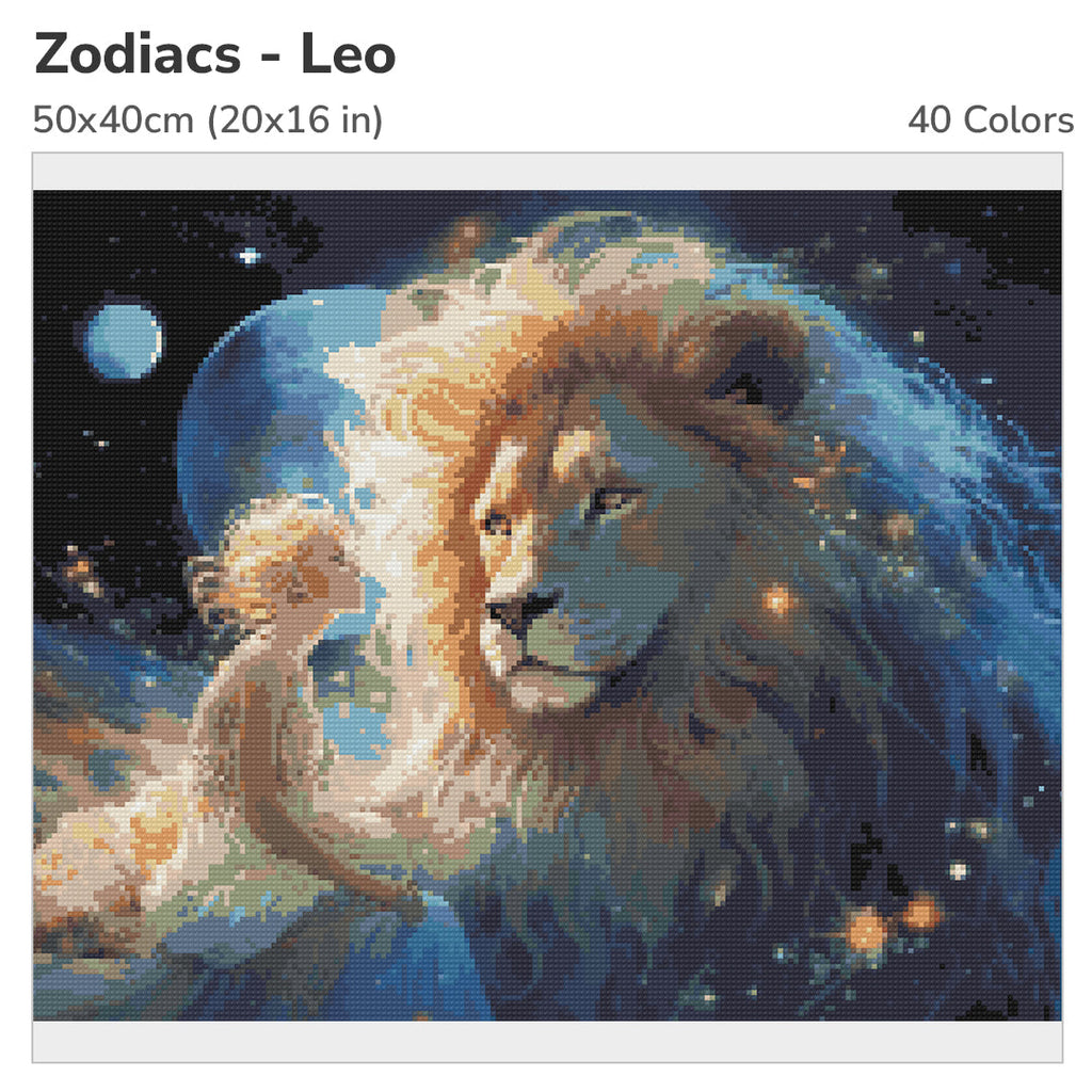 Zodiac - Leo Diamond Painting Kit-50x40cm (20x16 in)-Heartful Diamonds