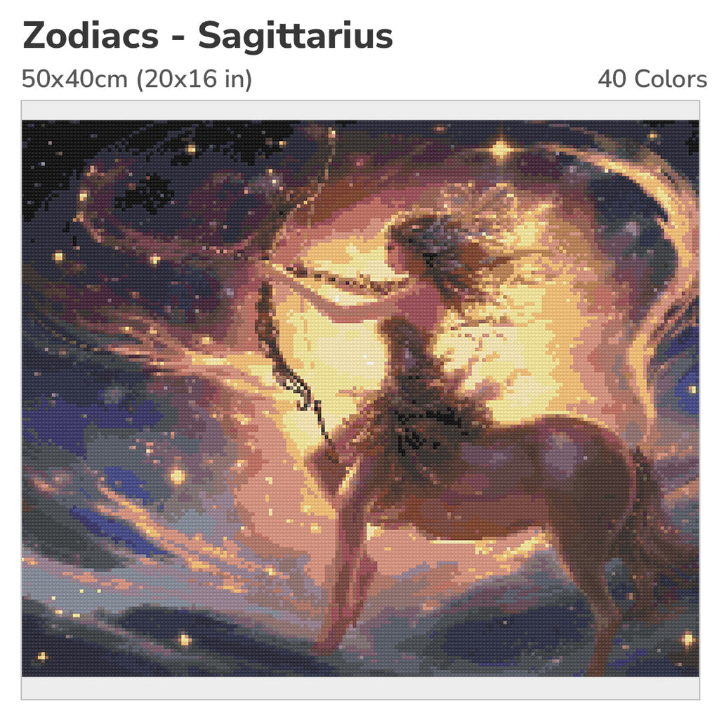 Zodiac - Sagittarius Diamond Painting Kit-50x40cm (20x16 in)-Heartful Diamonds