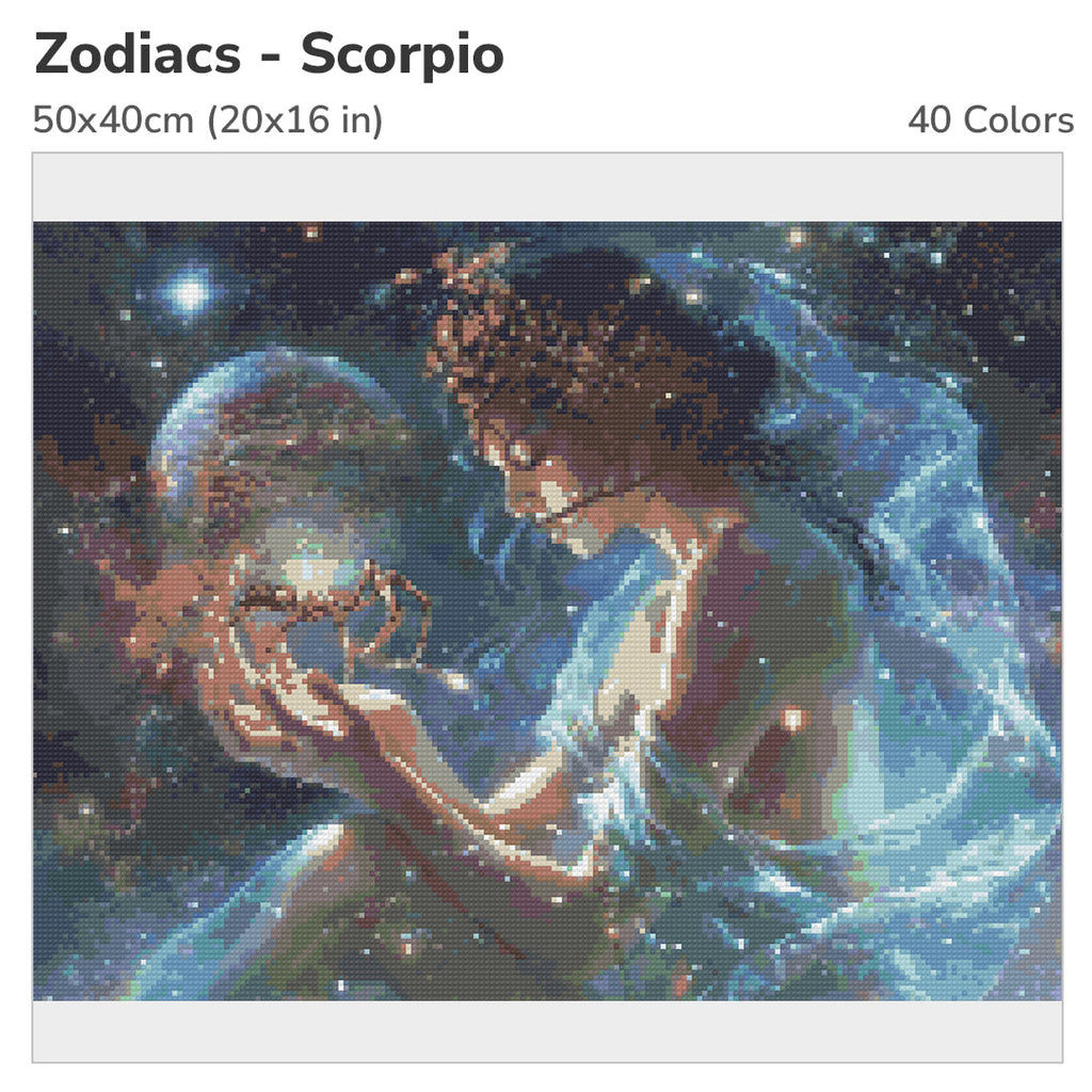Zodiac - Scorpio Diamond Painting Kit-50x40cm (20x16 in)-Heartful Diamonds