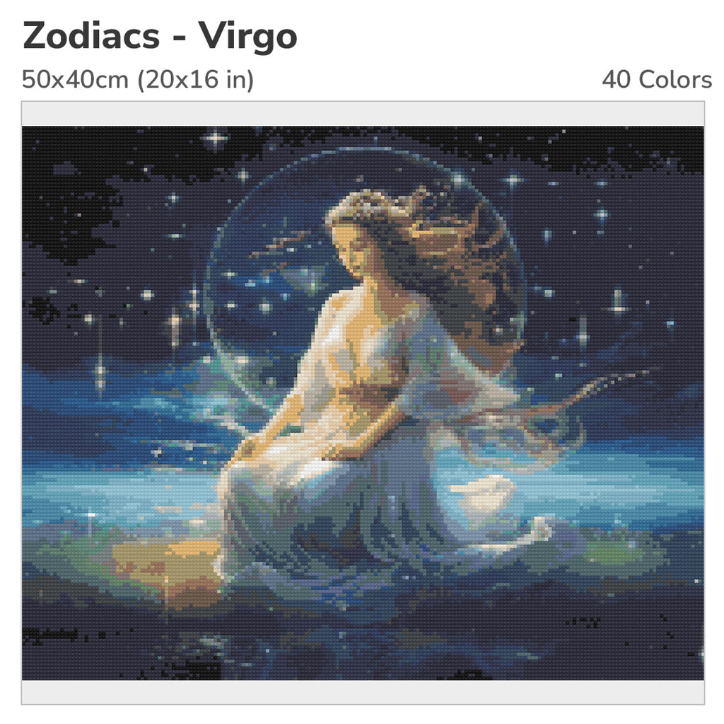 Zodiac - Virgo Diamond Painting Kit-50x40cm (20x16 in)-Heartful Diamonds