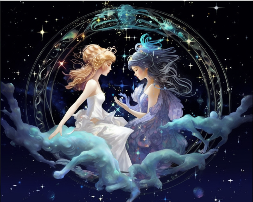 Zodiac - Gemini Diamond Painting Kit-50x40cm (20x16 in)-Heartful Diamonds