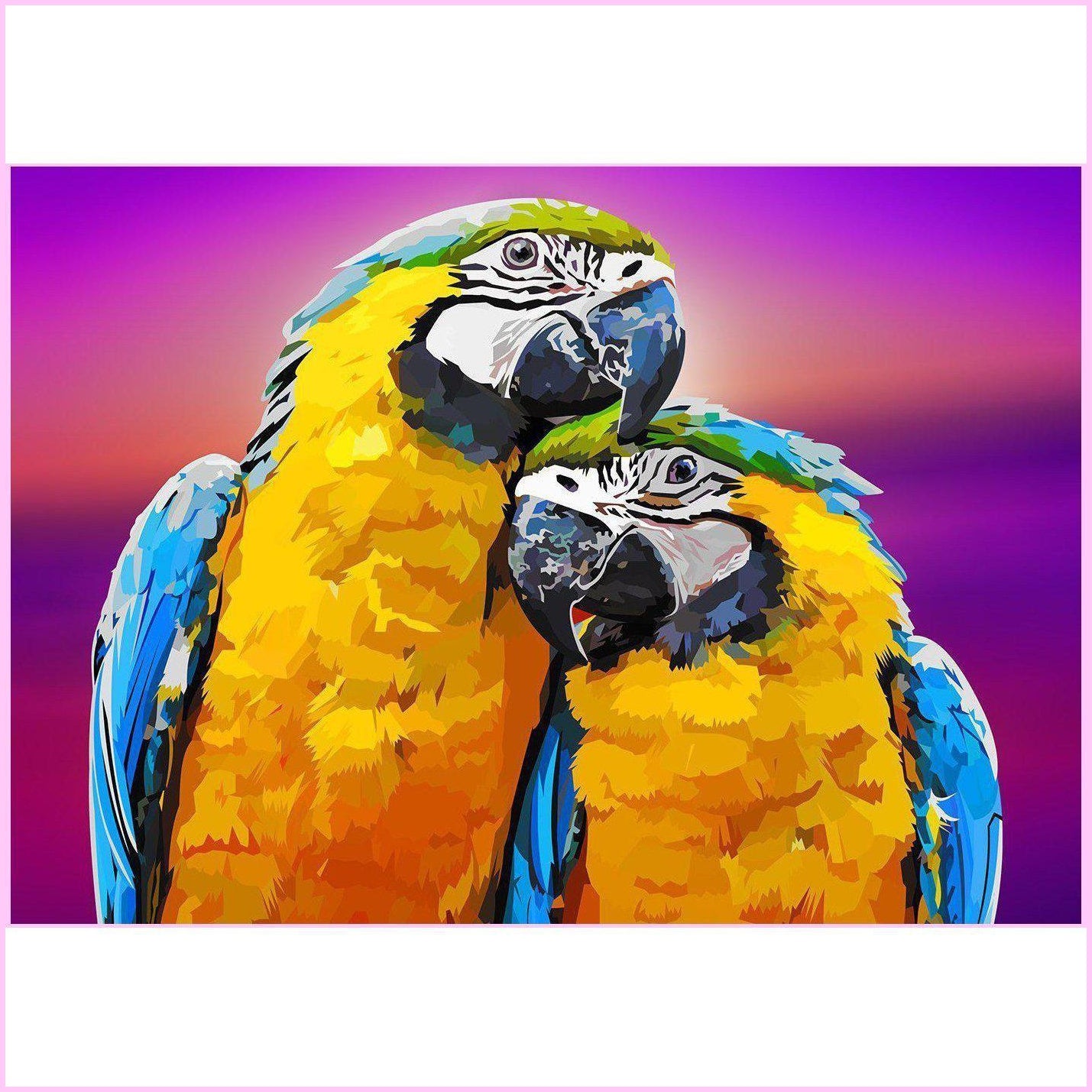 Amorous Parrots-Diamond Painting Kit-Heartful Diamonds