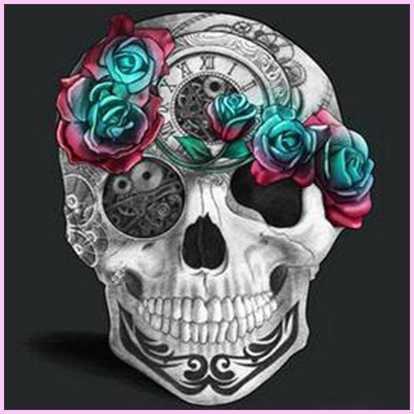 Decorative Flower Skull-Diamond Painting Kit-Heartful Diamonds
