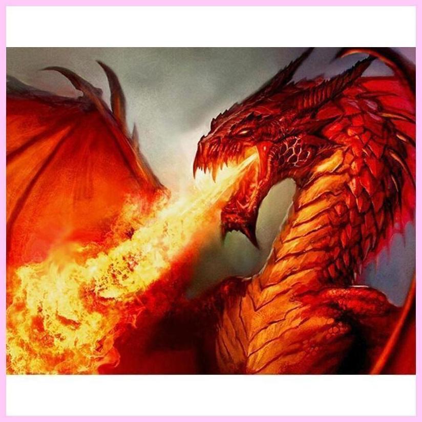 Fire Breathing Infernal Dragon-Diamond Painting Kit-Heartful Diamonds