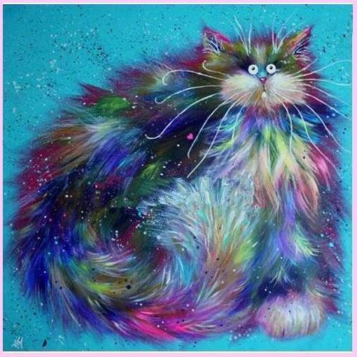 Floofy Cats Collection - Rainbow-Diamond Painting Kit-Heartful Diamonds