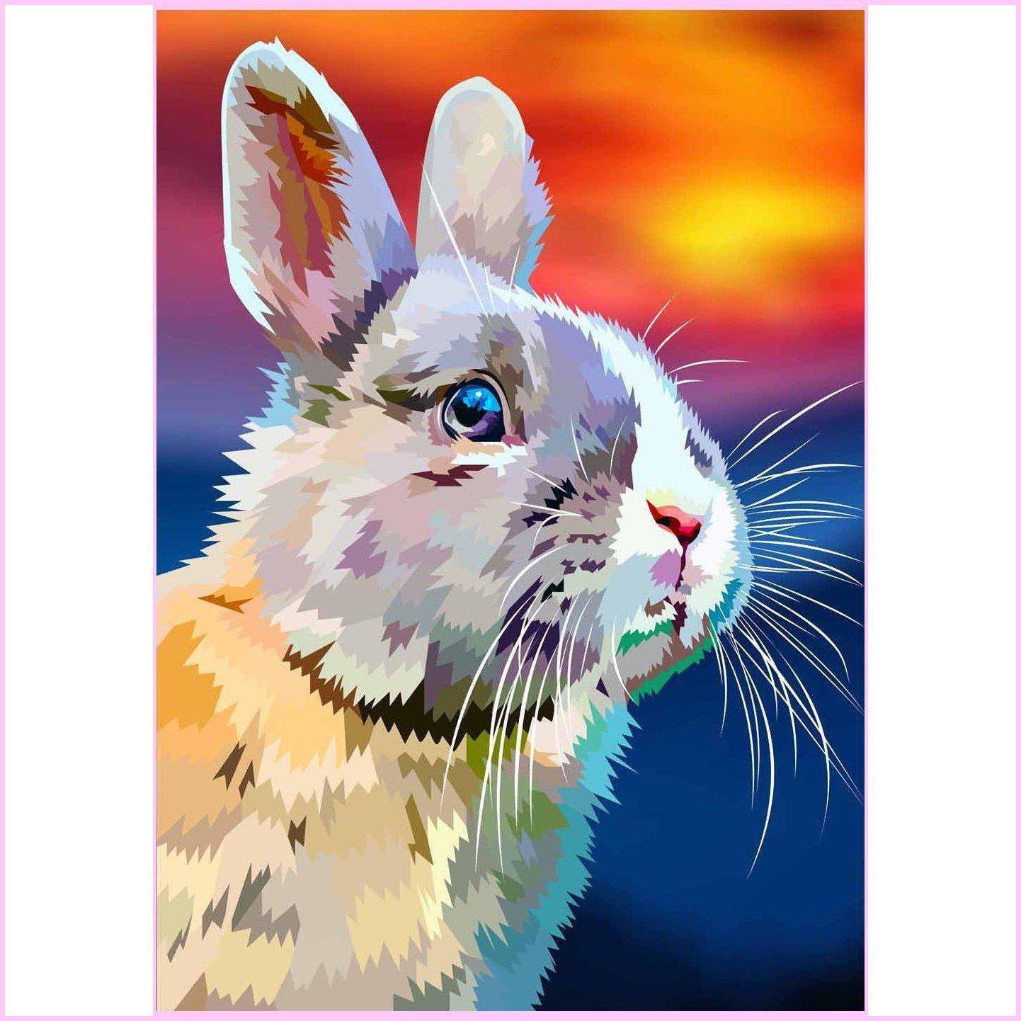 Grey Rabbit-Diamond Painting Kit-Heartful Diamonds