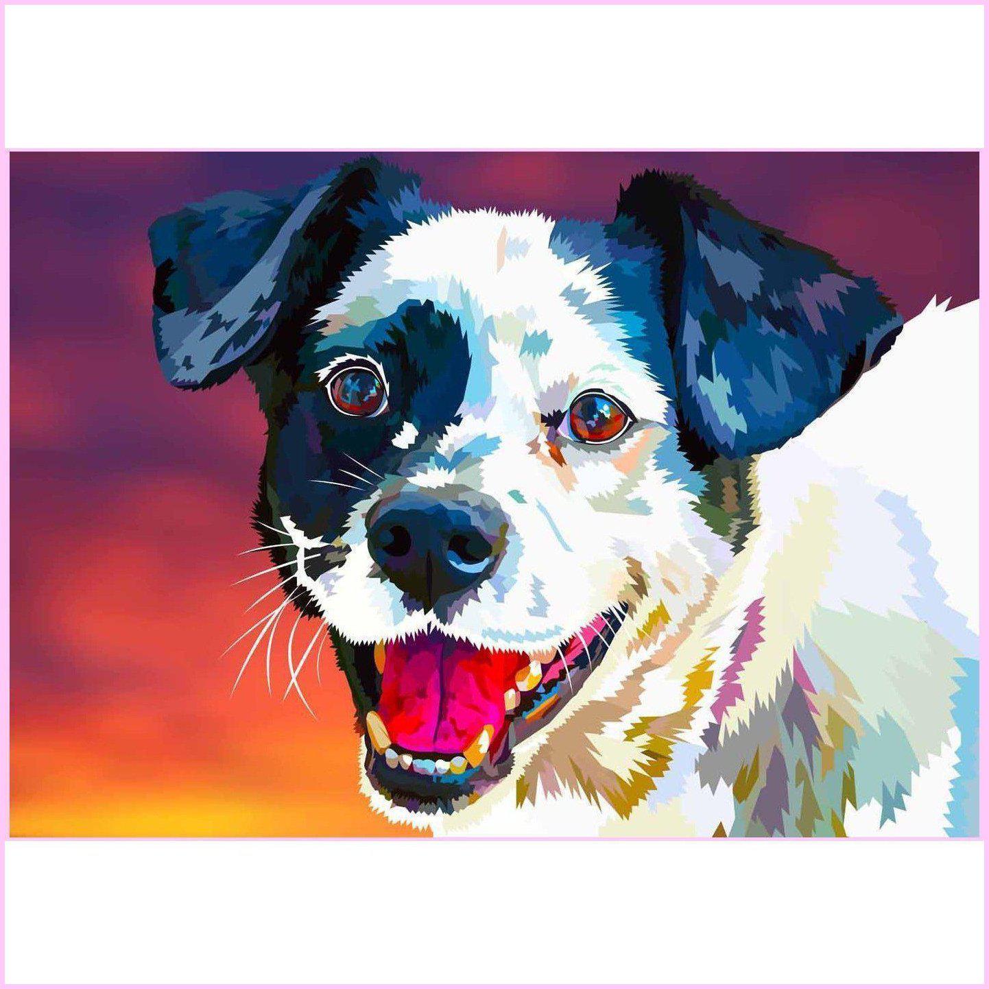 Happy Dog-Diamond Painting Kit-Heartful Diamonds