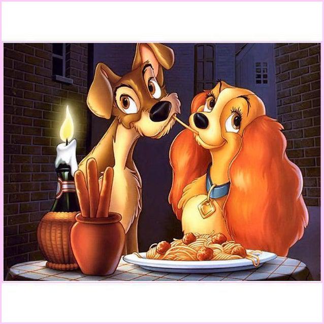 Lady and the Tramp Diamond Painting-Diamond Painting Kit-Heartful Diamonds