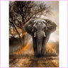 Marching Elderly African Elephant-Diamond Painting Kit-Heartful Diamonds