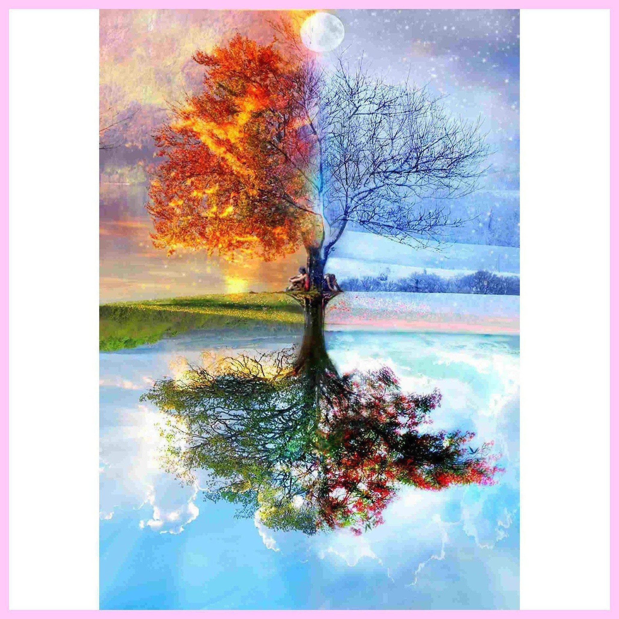 Memories of 4 Seasons Together-Diamond Painting Kit-Heartful Diamonds