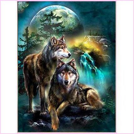 Mystic Wolves-Diamond Painting Kit-Heartful Diamonds