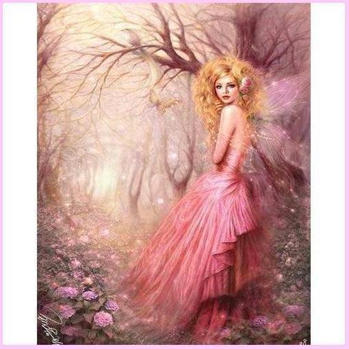 Pink Forest Fairy-Diamond Painting Kit-Heartful Diamonds