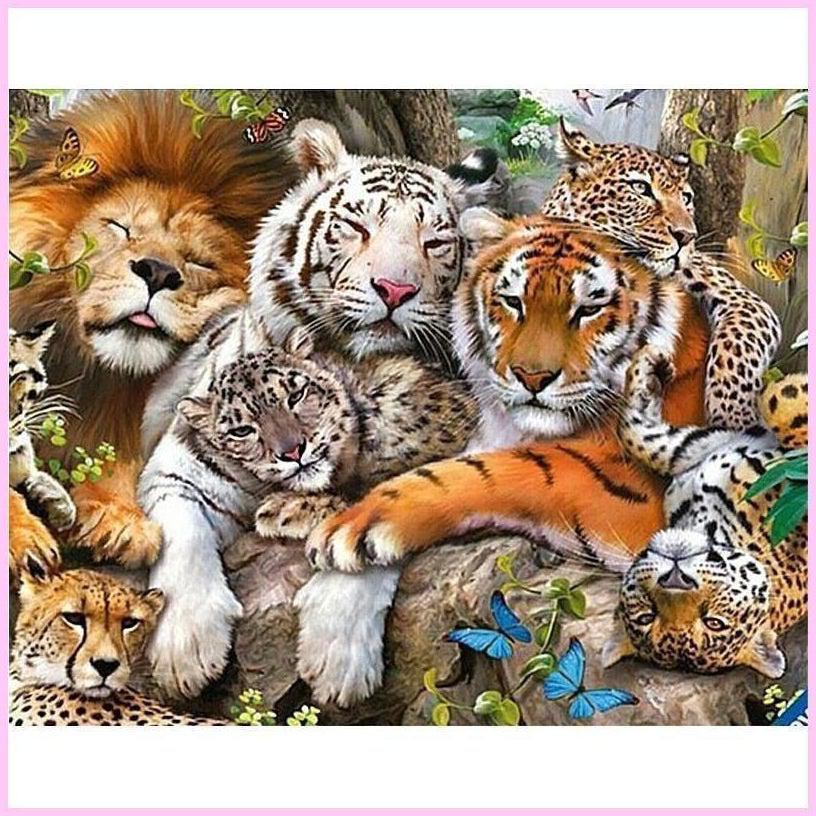 One Big Happy Cat Family-Diamond Painting Kit-Heartful Diamonds