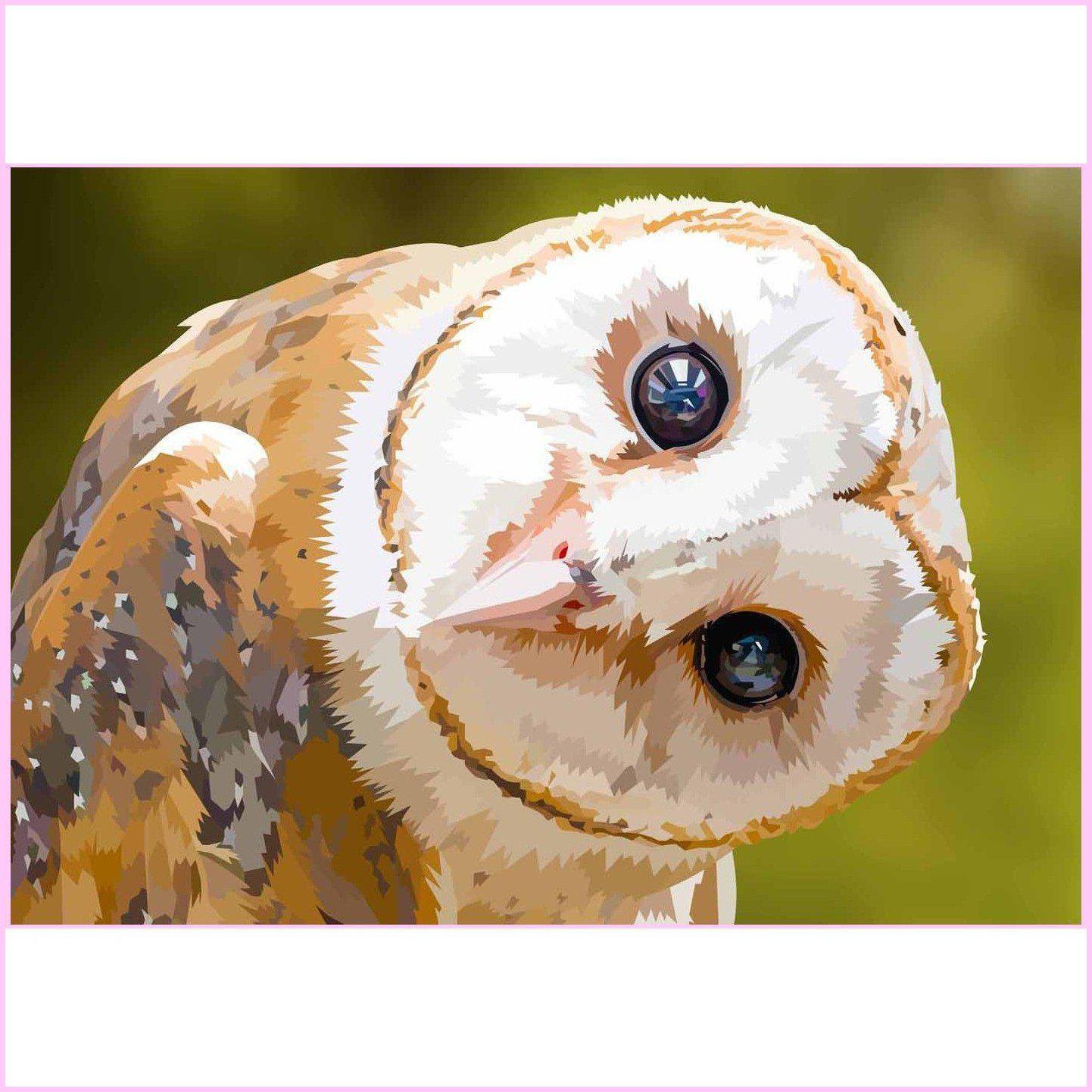 Peeking Barn Owl-Diamond Painting Kit-Heartful Diamonds