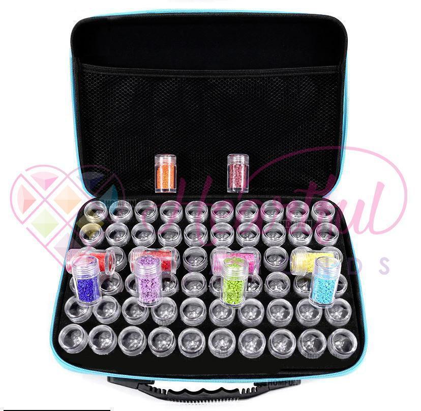 Premium Fabric Carrying Case with 60 Storage Bottles for Diamond Painting-Accessories-Heartful Diamonds