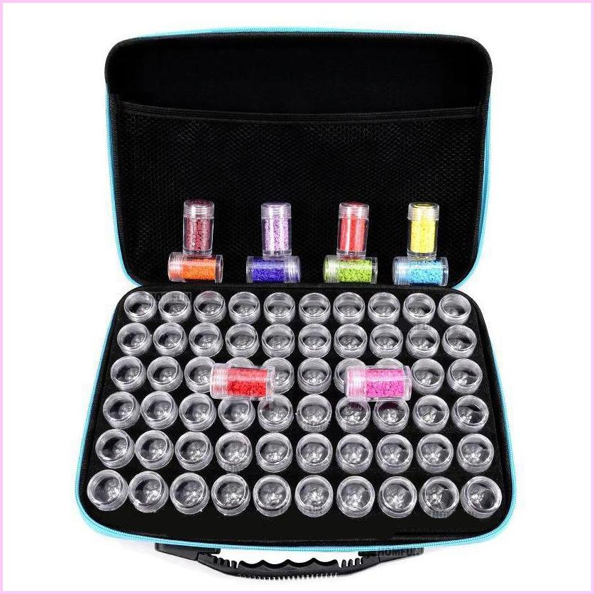 Premium Fabric Carrying Case with 60 Storage Bottles for Diamond Painting-Accessories-Heartful Diamonds