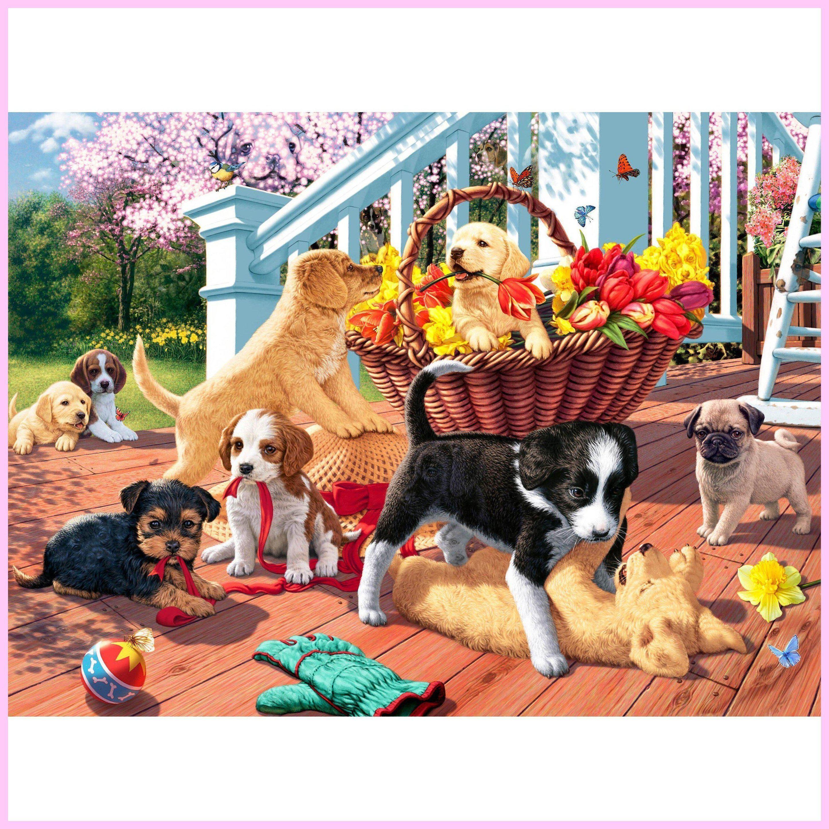 Puppy Mischief-Diamond Painting Kit-Heartful Diamonds