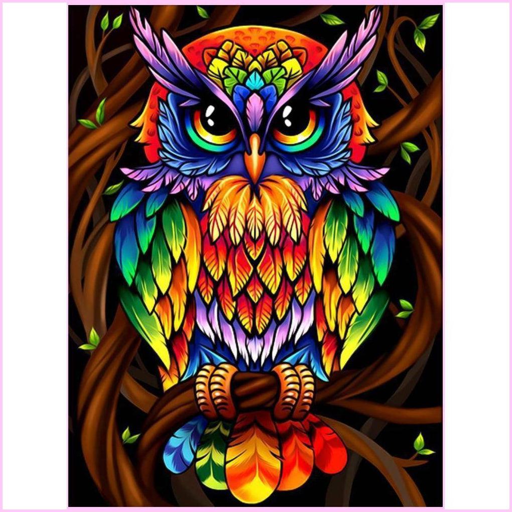 Rainbow Owl-Diamond Painting Kit-Heartful Diamonds