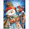 Snowman's Feathered Friend-Diamond Painting Kit-Heartful Diamonds