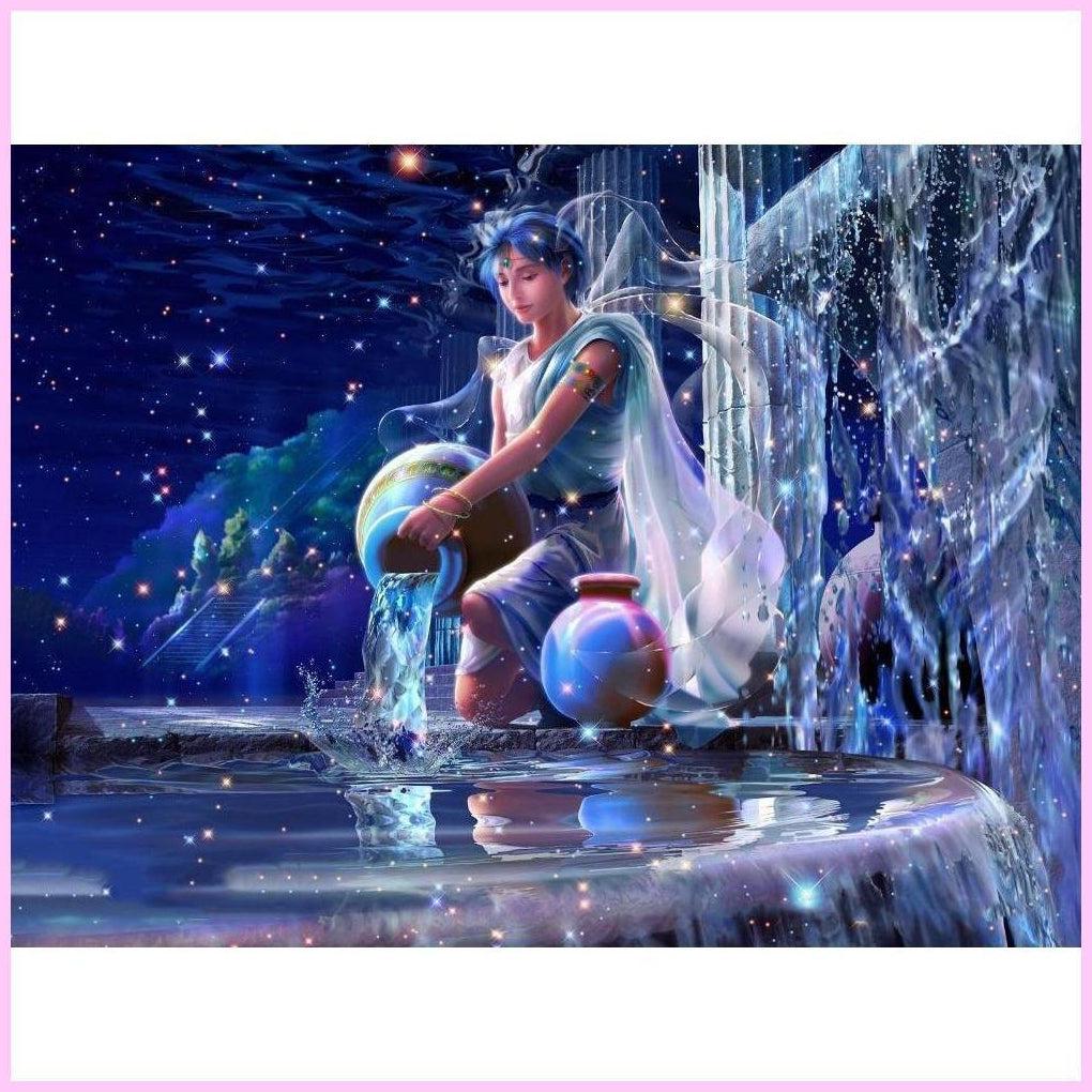The Zodiac - Aquarius-Diamond Painting Kit-Heartful Diamonds