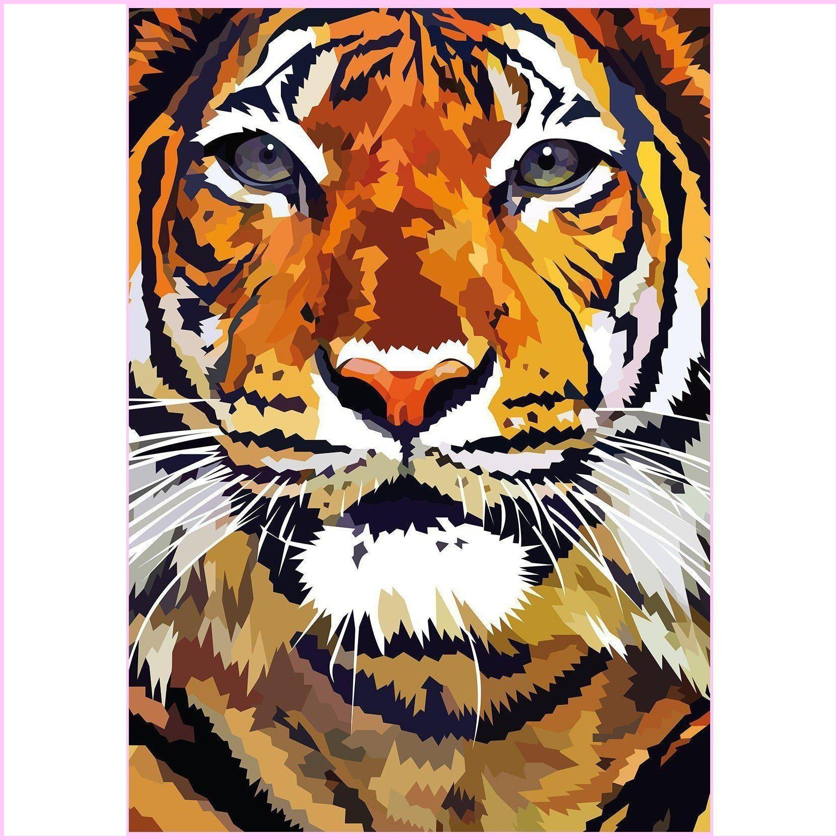 Tiger Closeup-Diamond Painting Kit-Heartful Diamonds